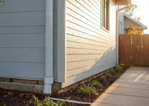Downspout installation protecting home foundation DC Maryland